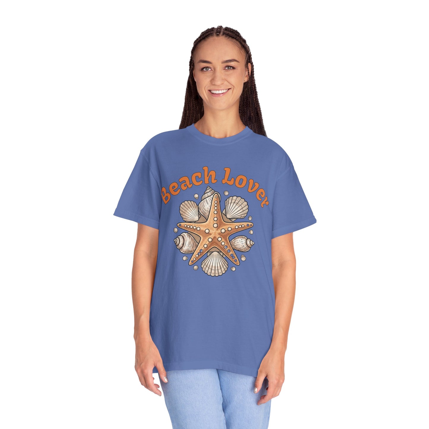 Beach Lover T-Shirt — Seashell & Starfish Graphic Tee