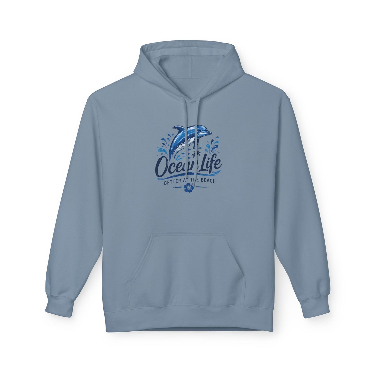Ocean Life Hoodie - Beach Vibes Dolphin Surf Graphic