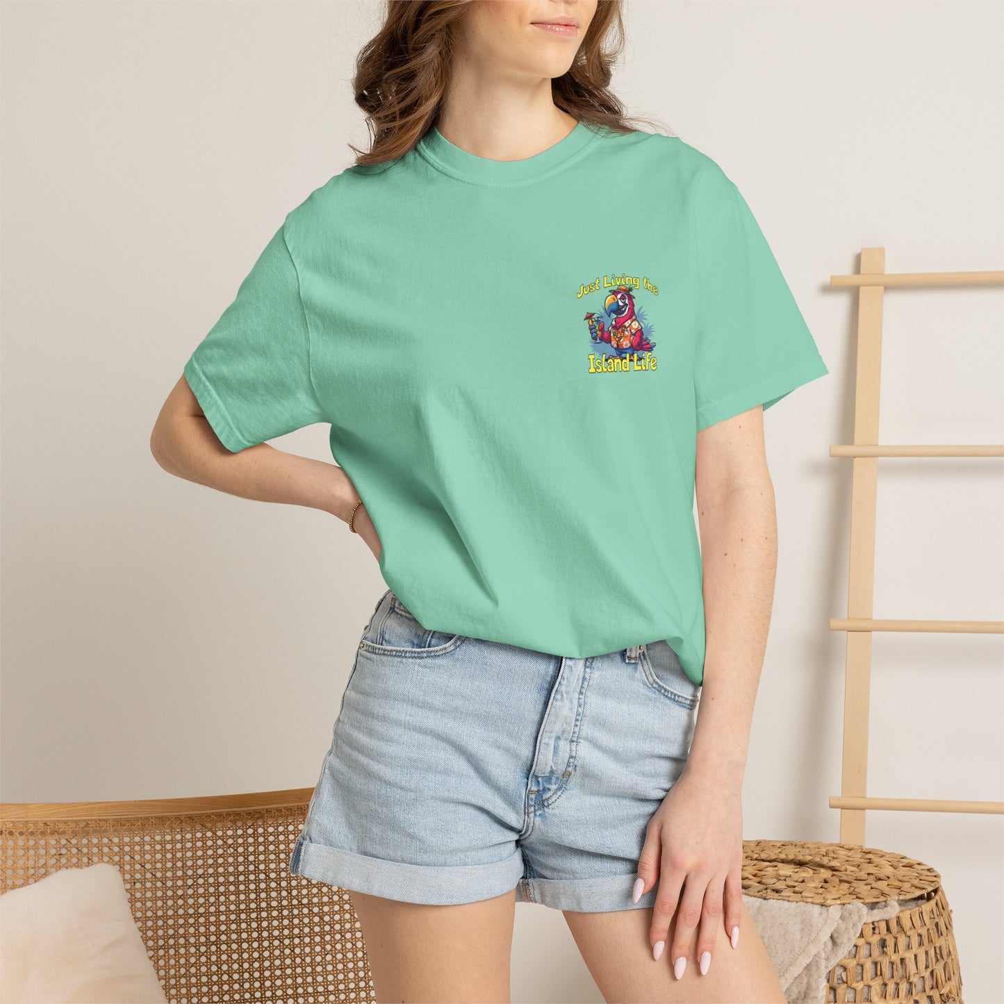 Island Life T-Shirt — Just Living the Island Life Parrot Graphic