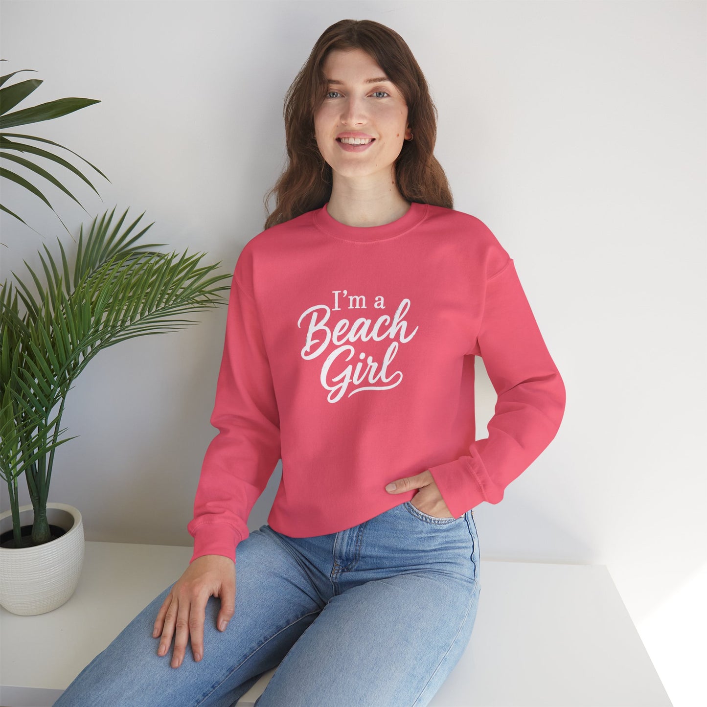 Beach Girl Sweatshirt — "I'm a Beach Girl" Cozy Crewneck