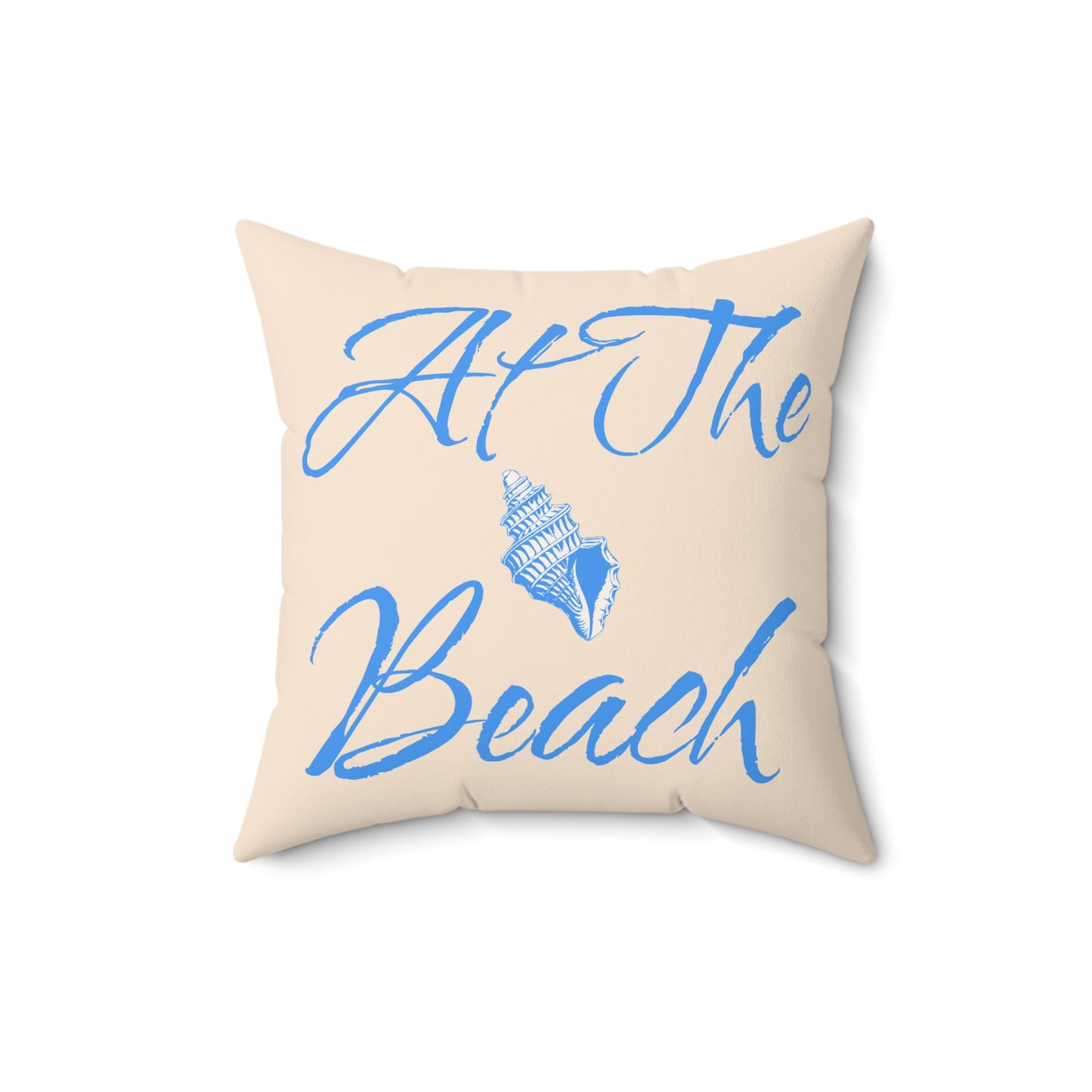 At the Beach Tan Spun Polyester Square Pillow - at Caribbean Rays