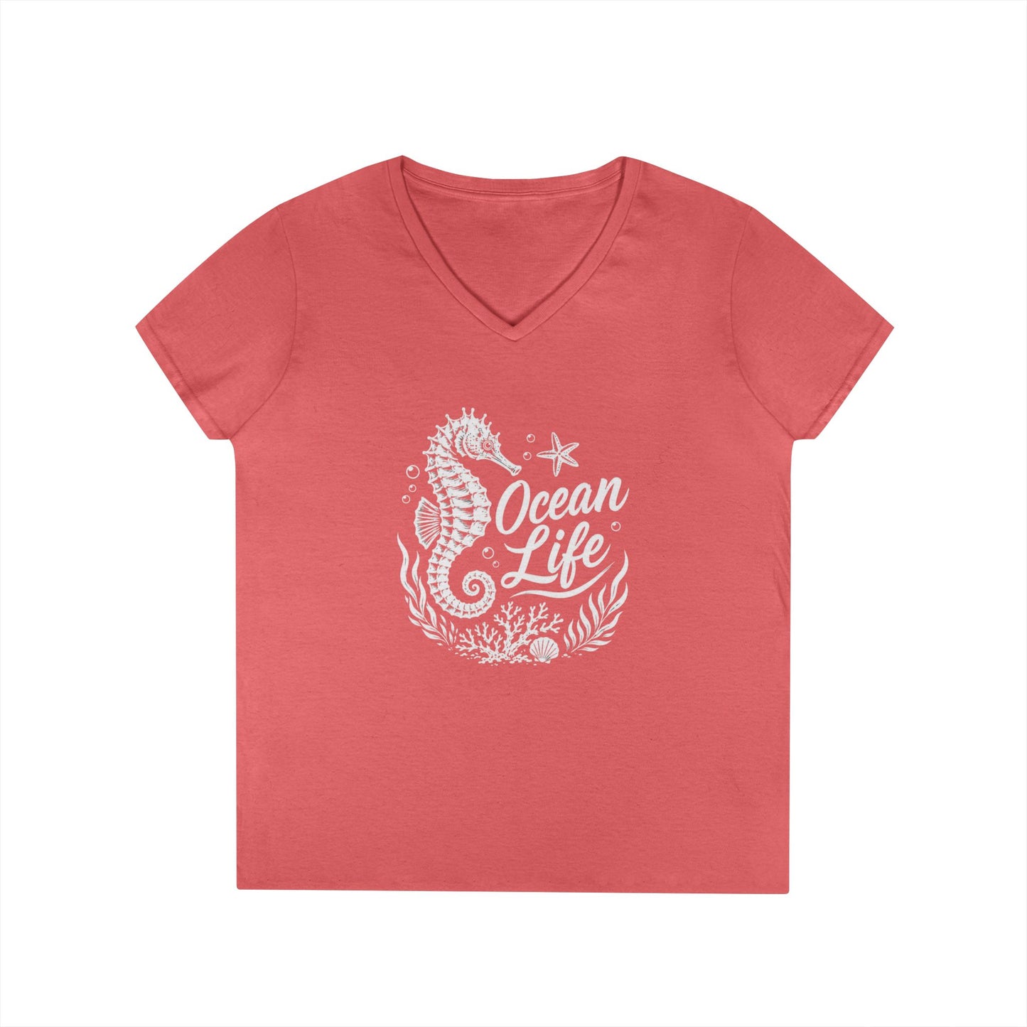 Ocean Life Seahorse V-Neck Tee
