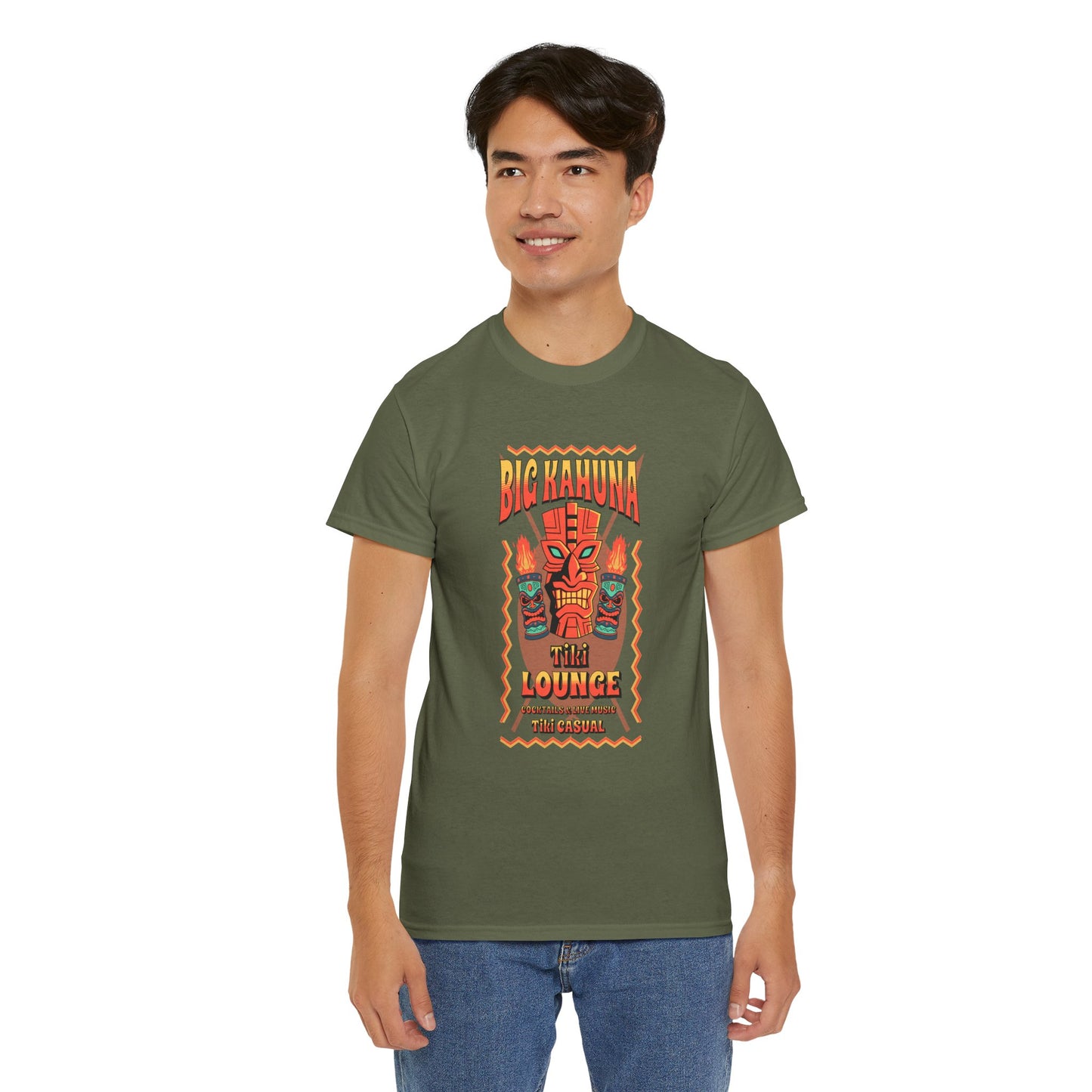 Big Kahuna Tiki Lounge Tee – Heavy Cotton Graphic Unisex T-Shirt
