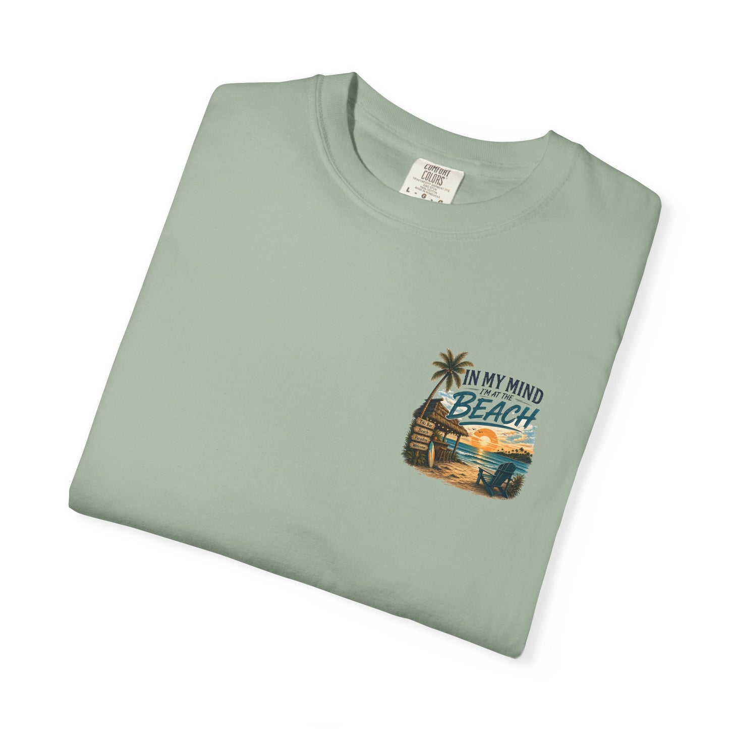 Beach Sunset T-Shirt — "In My Mind I'm at the Beach" Vintage Coastal Tee