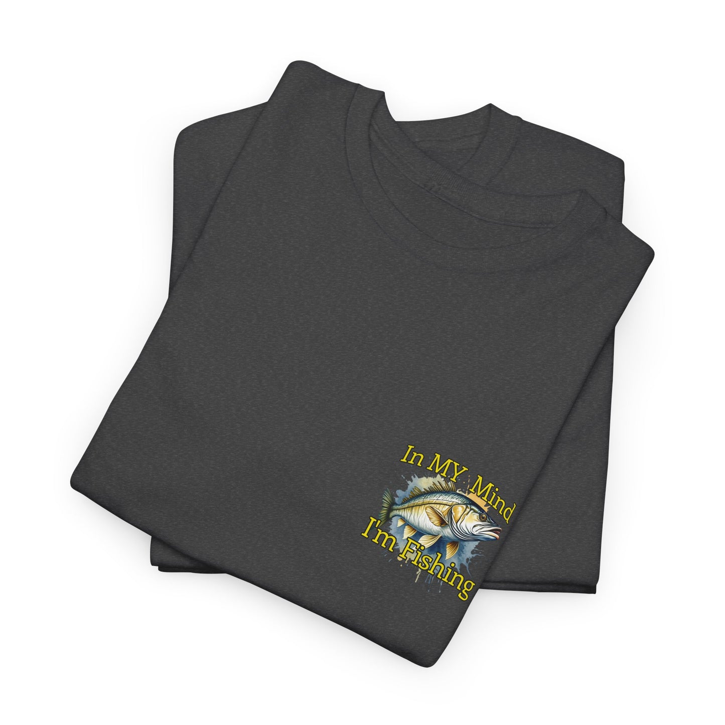 Folded black t-shirt with a graphic of a character on a moon and stars design.