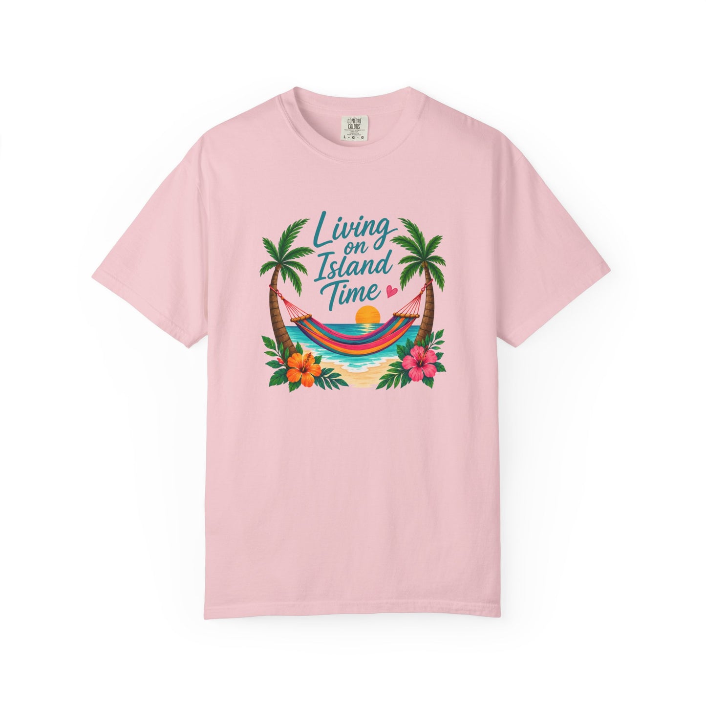 Island Time T-Shirt — "Living on Island Time" Tropical Hammock Tee