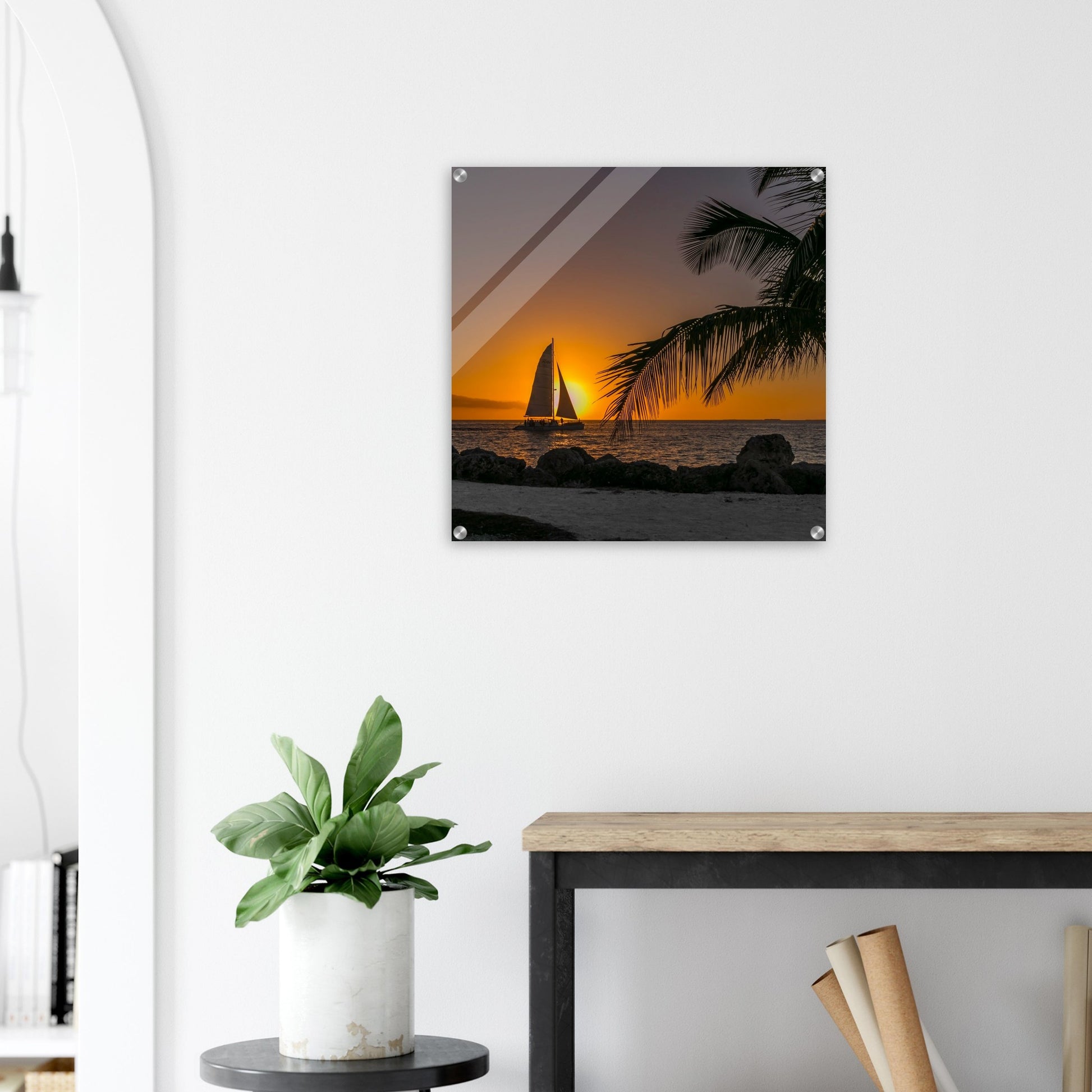 Sunset Sail Acrylic Wall Print Caribbean Rays