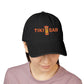 Tiki Bar Embroidered Hat — Vintage Tiki Totem Denim Baseball Cap