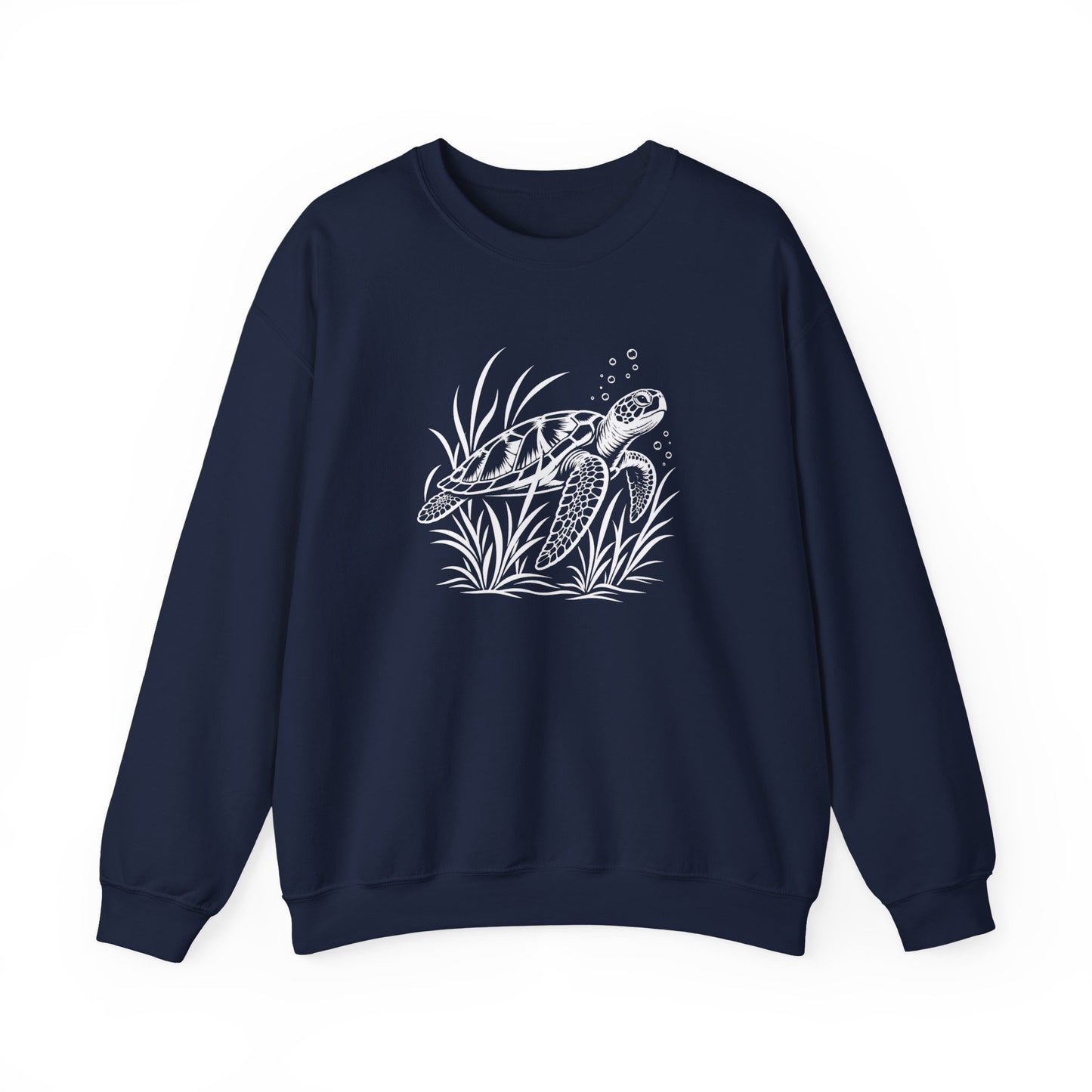 Sea Turtle Crewneck Sweatshirt — Hand-Drawn Marine Life Graphic