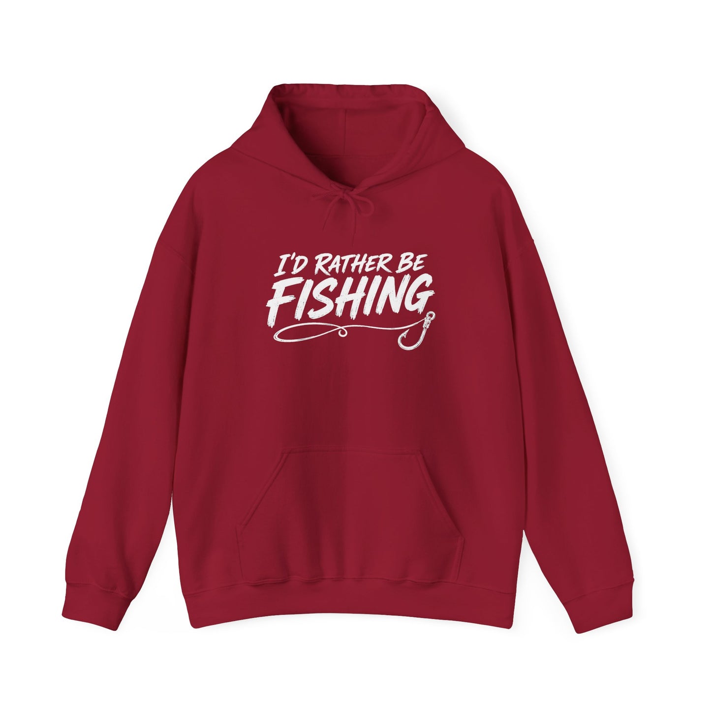 Fishing Hoodie – "I'd Rather Be Fishing" Graphic Pullover for Anglers