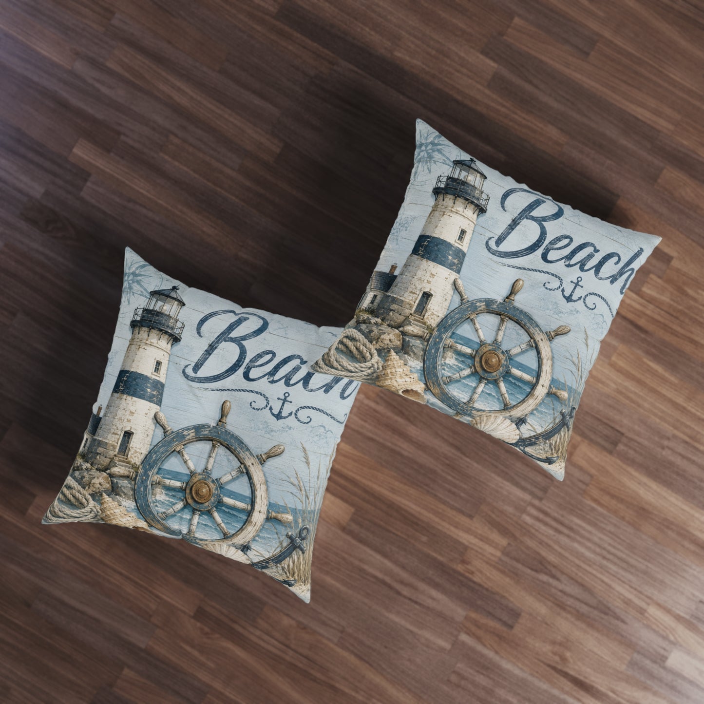 Nautical Tufted Floor Pillow, Square