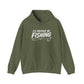 Green hoodie with 'I'd Rather Be Fishing' text on a white background