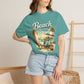 Beach Therapy T-Shirt — Vintage Surf Chair & Palm Graphic