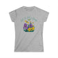 Women’s Floral Tee "Life Is Like a Garden" Iris & Crocus Spring Shirt at Caribbean Rays