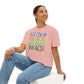 Beach Beach Beach Women's Boxy Tee, Summer T-Shirt, Casual Beachwear,