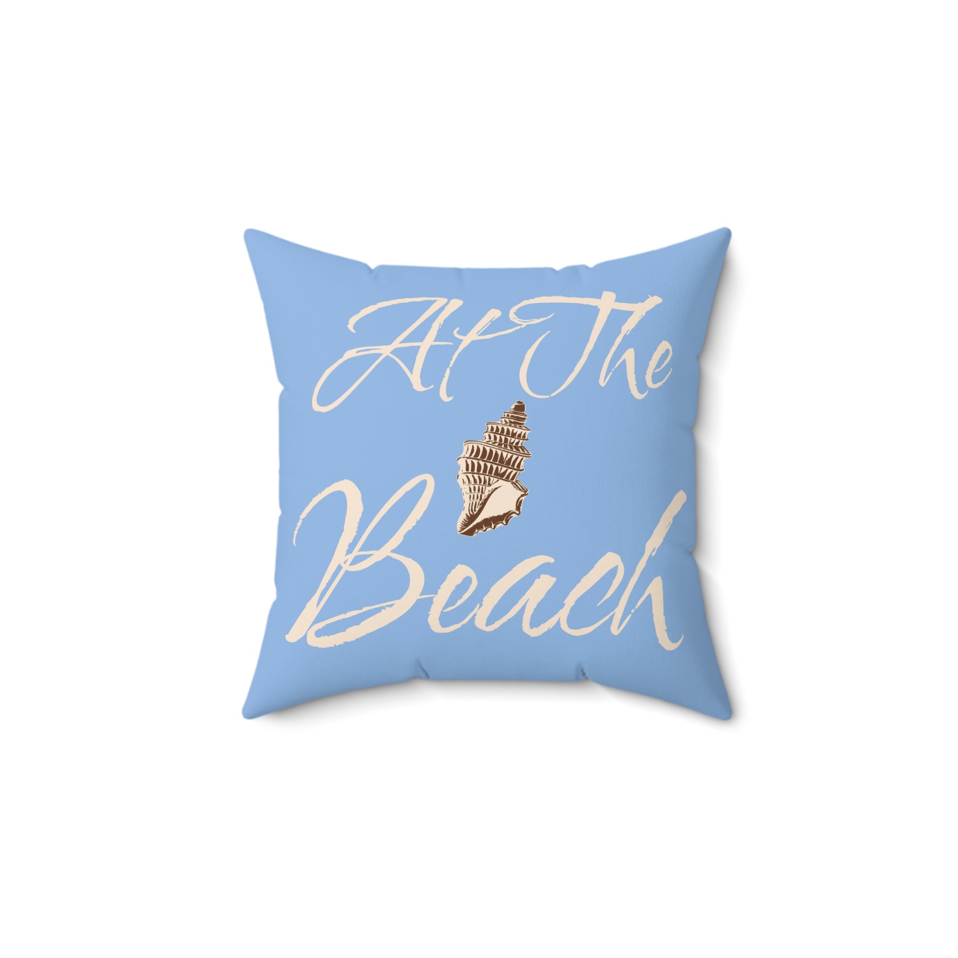 At The Beach Blue Spun Polyester Square Pillow at Caribbean Rays