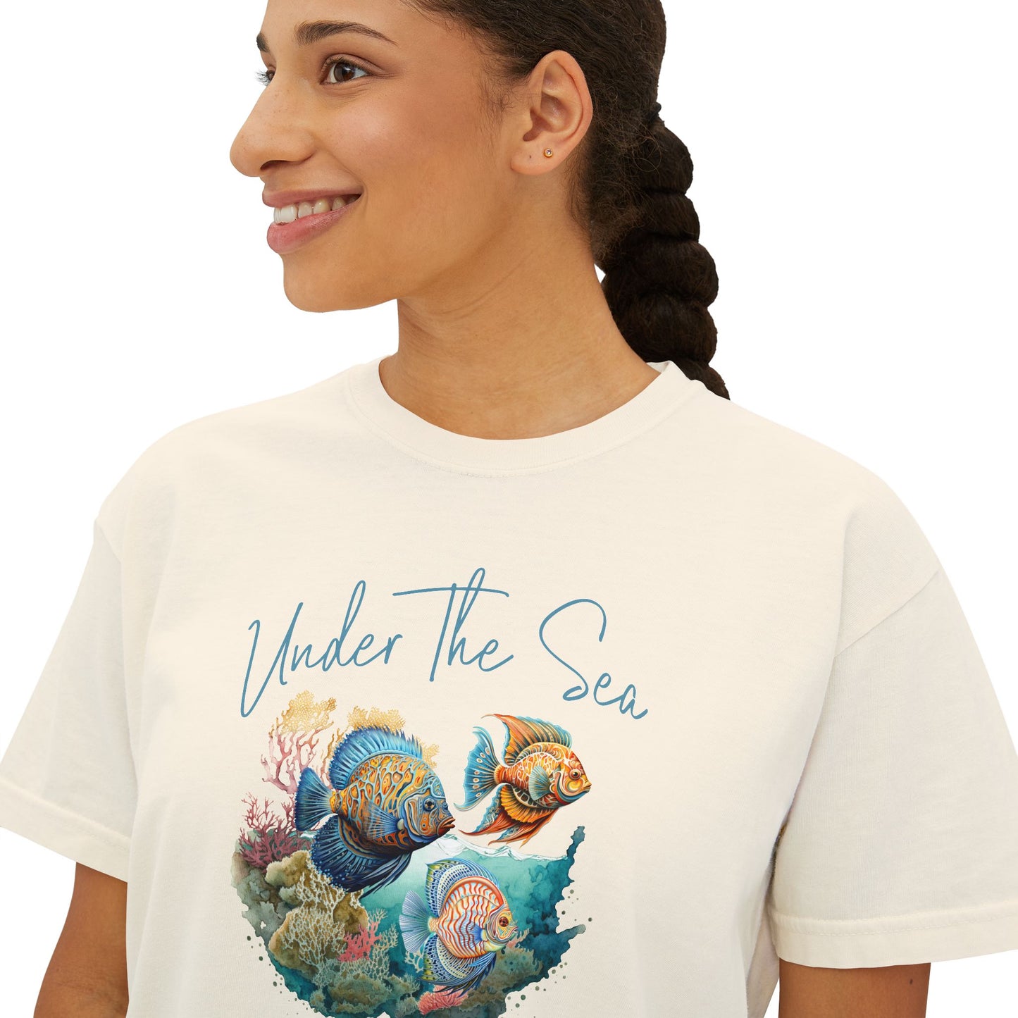 Under the Sea Boxy Tee — Women's Marine Life Graphic T‑Shirt