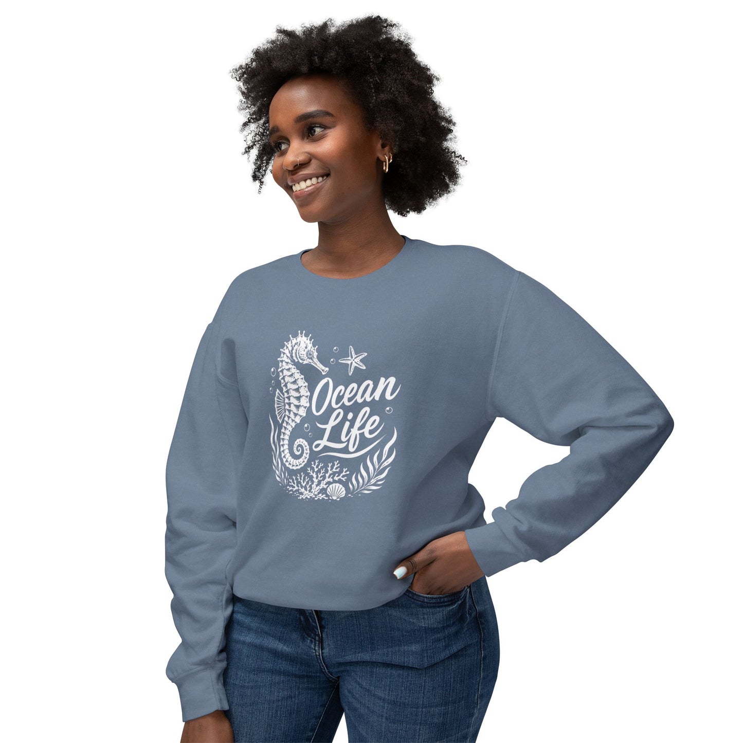 Ocean Life Seahorse Crewneck Sweatshirt