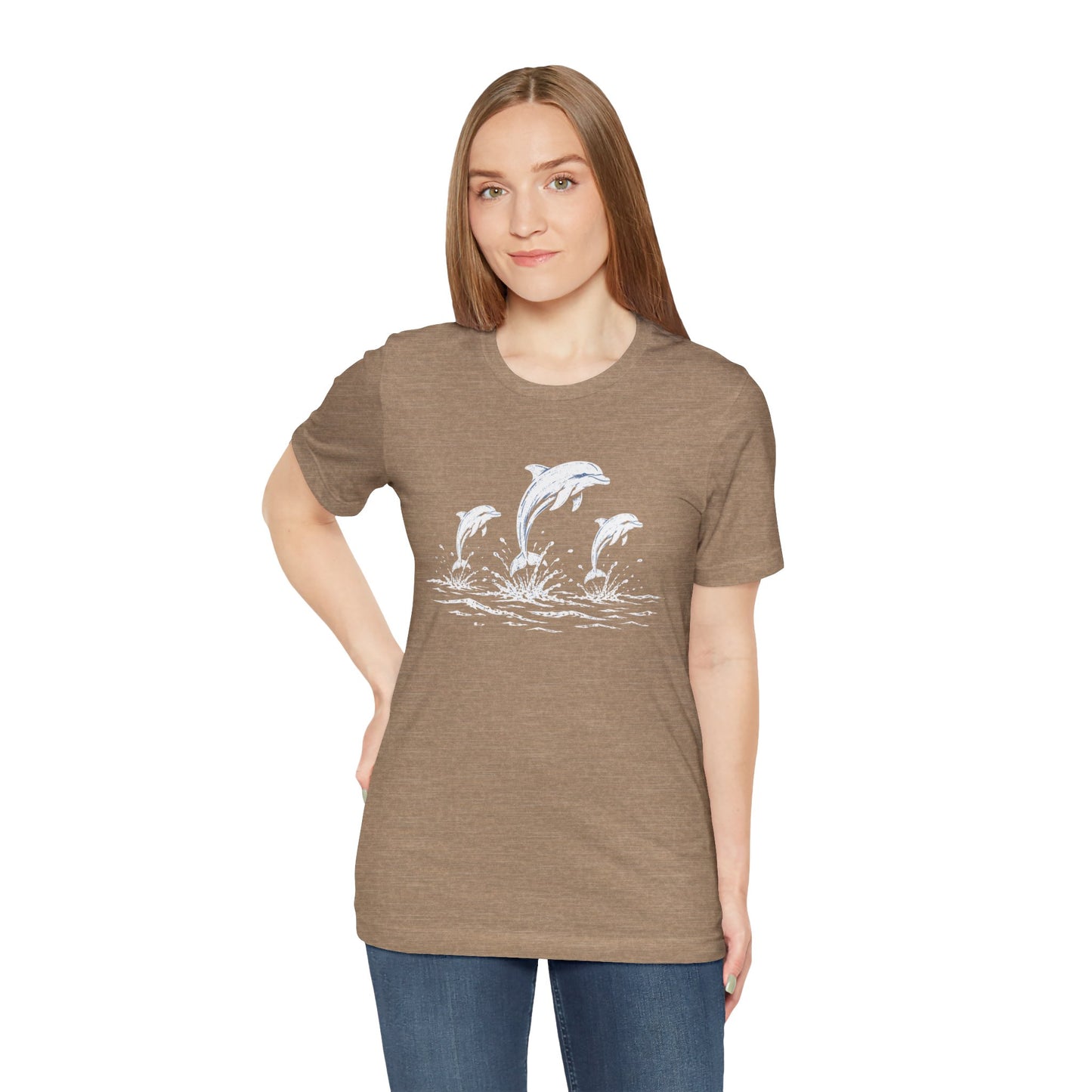 Dolphin Trio Tee — Playful Ocean Graphic T-Shirt
