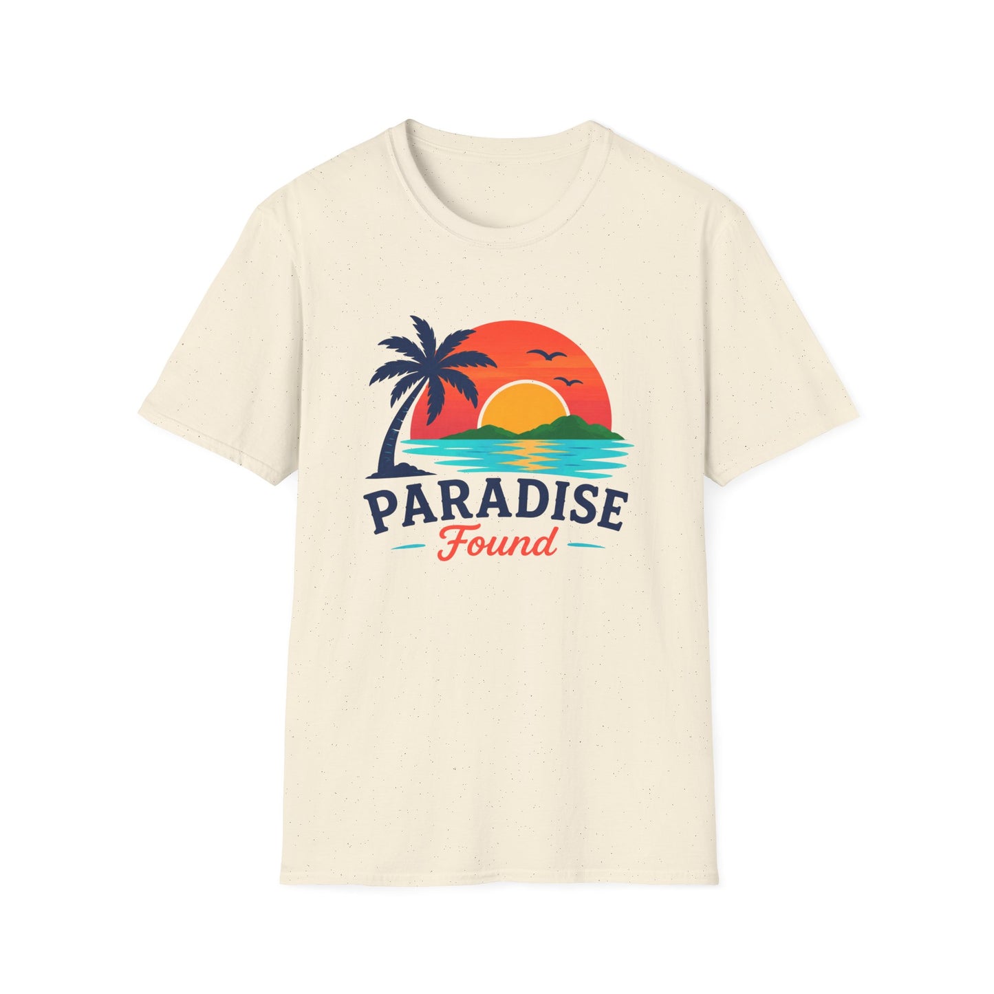 Paradise Found T‑Shirt — Retro Sunset Palm Beach Tee