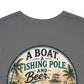 T-Shirt — "A Boat, Fishing Pole and Beer" Vintage Fishing Graphic Tee