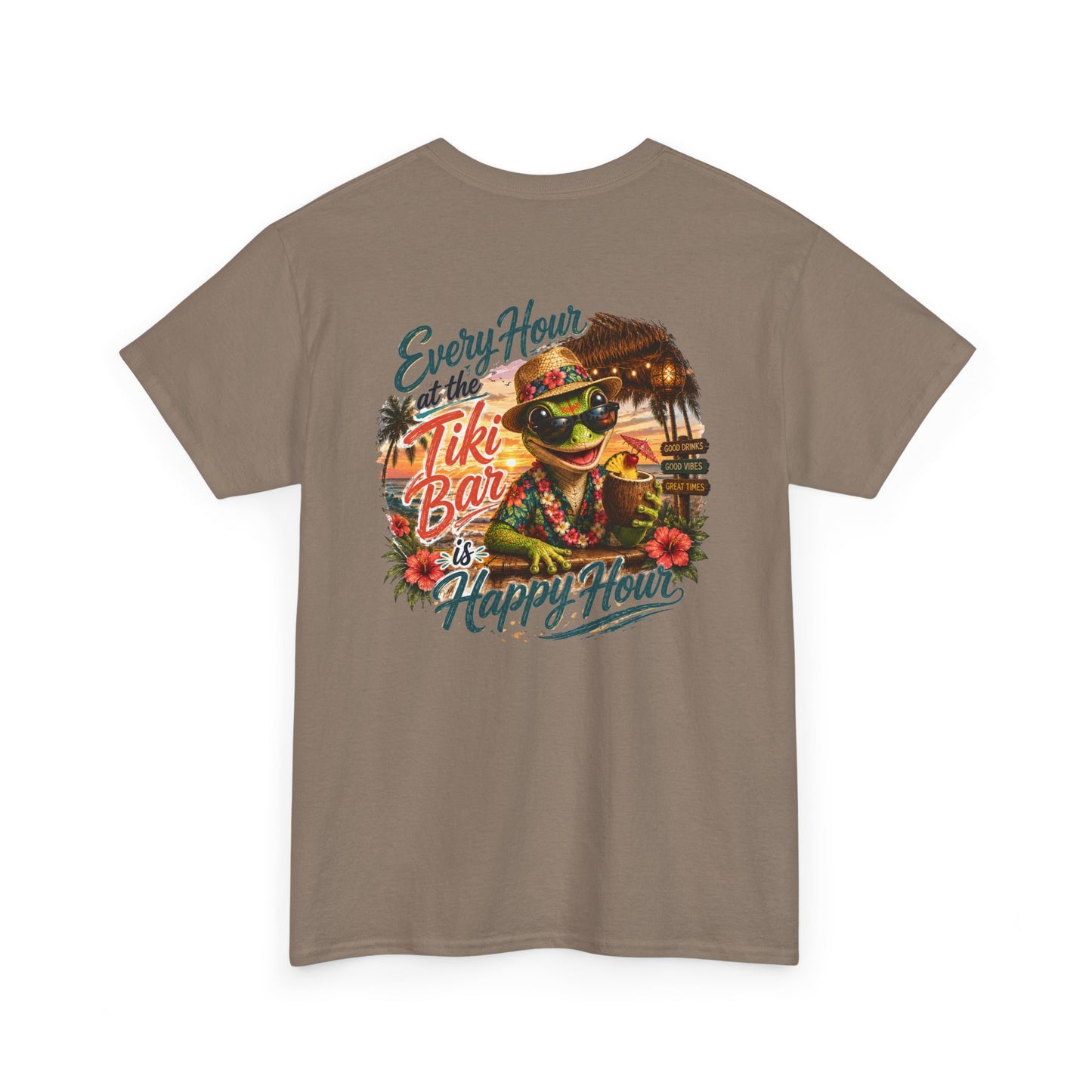 T-Shirt - "Every Hour at the Tiki Bar is Happy Hour" Vintage Tropical Tee