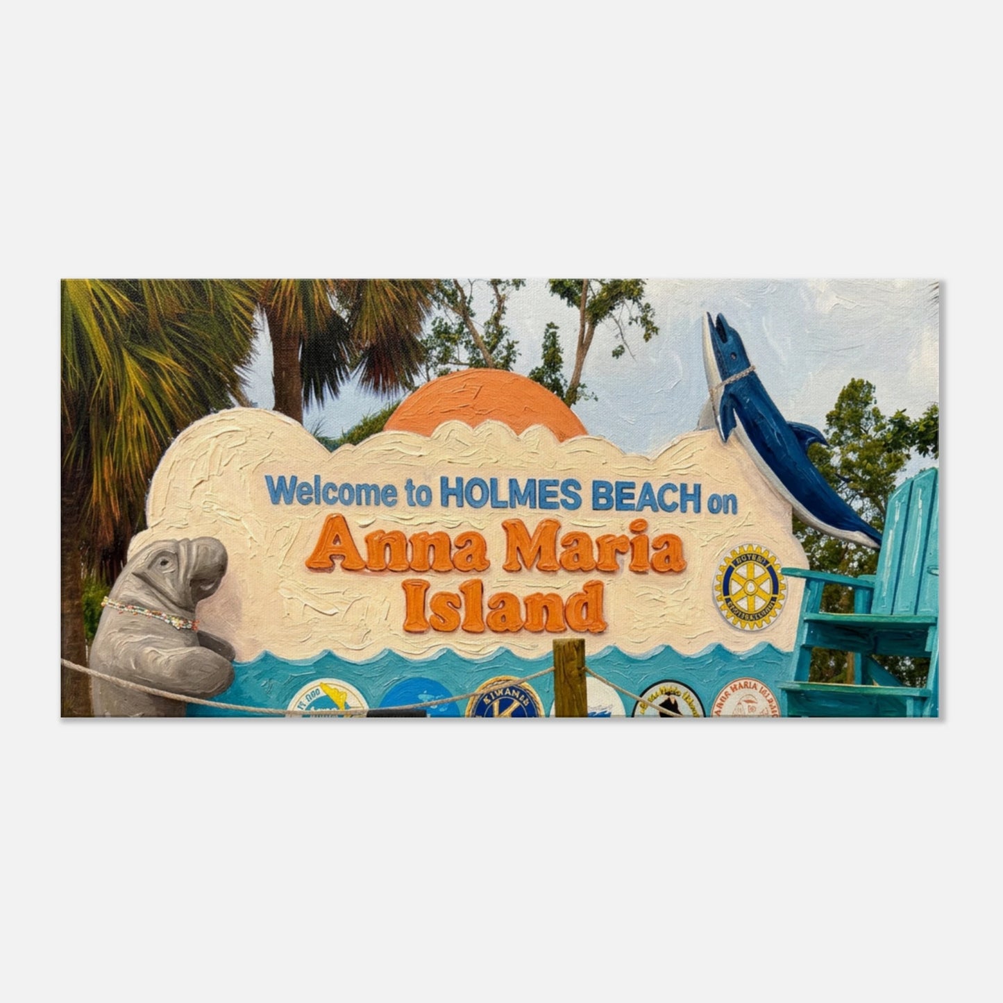 Welcome to Anna Maria Island Canvas Wall Print by Caribbean Rays
