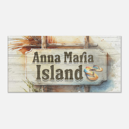 Anna Maria Sign Large Canvas Wall Print by Caribbean Rays