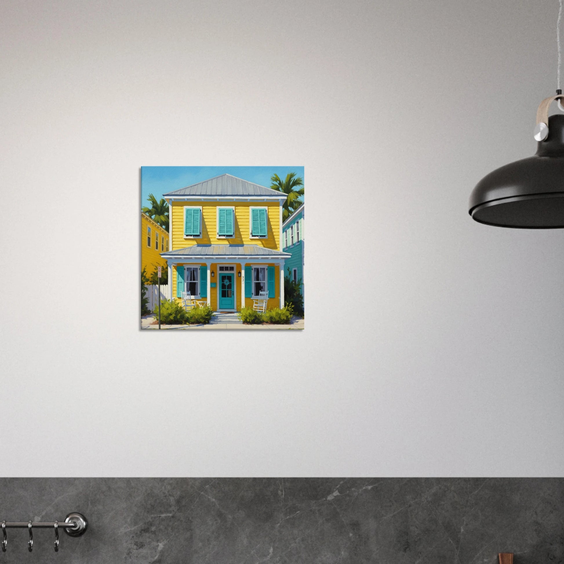  Yellow Key West House Canvas Wall Print at -Caribbean Rays