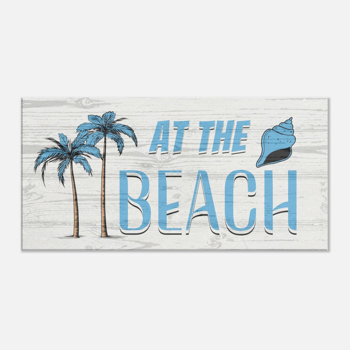 At the Beach Large Blue Canvas Wall Print at Caribbean Rays