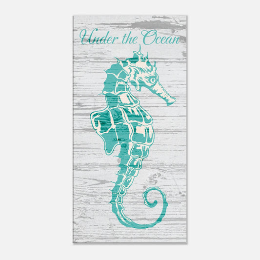 Under the Ocean Sea Horse Canvas Wall Print - Caribbean Rays