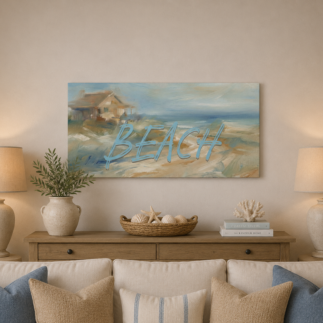 Single Beach House Canvas Print Art