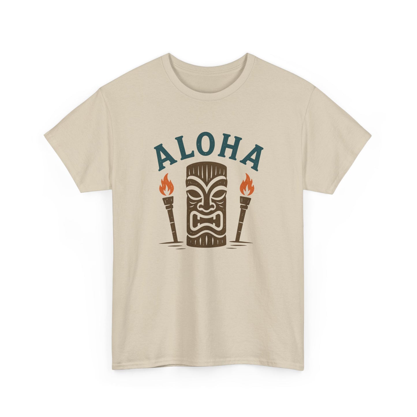 Aloha Tiki Tribal Tee with Torches- Tiki T-Shirt