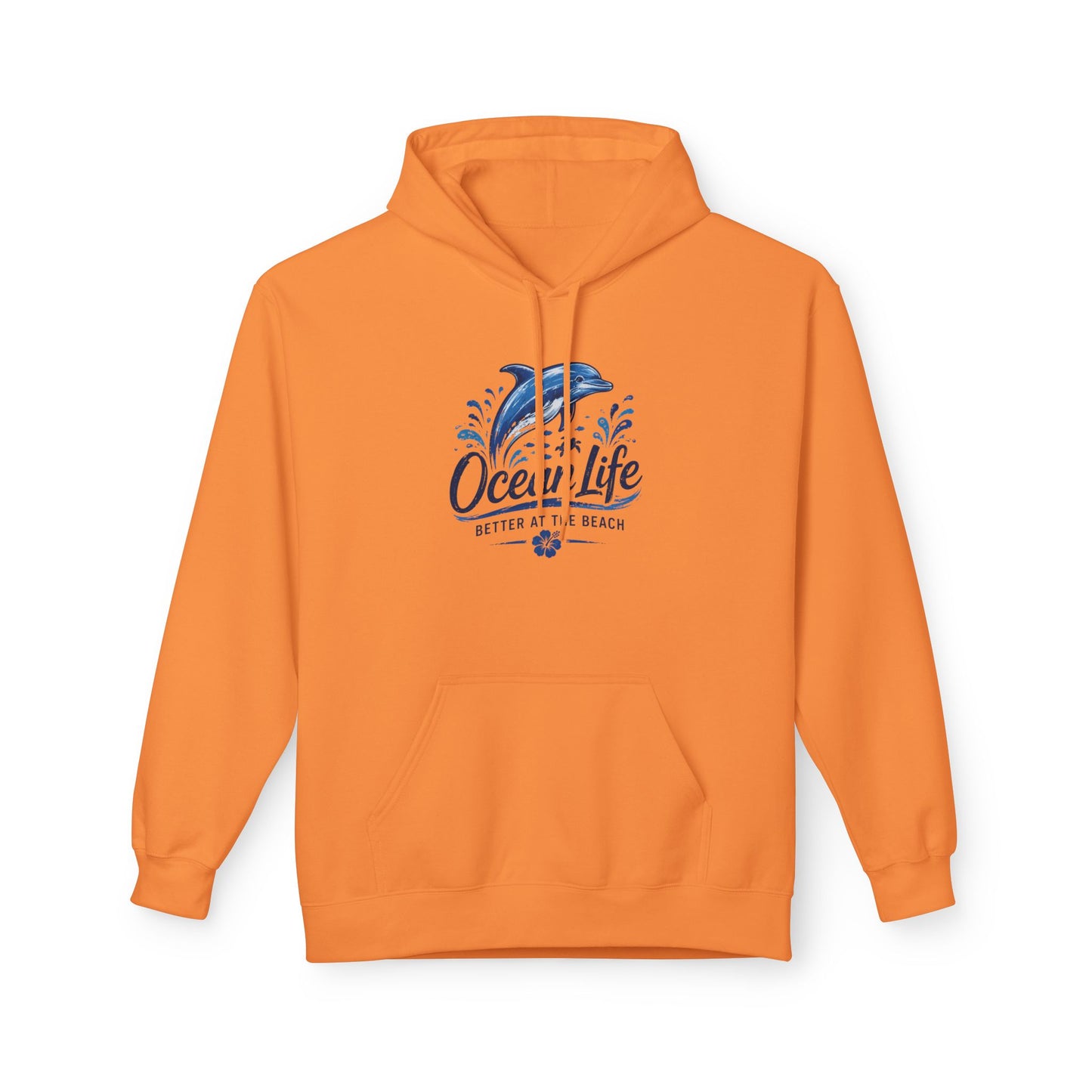 Ocean Life Hoodie - Beach Vibes Dolphin Surf Graphic