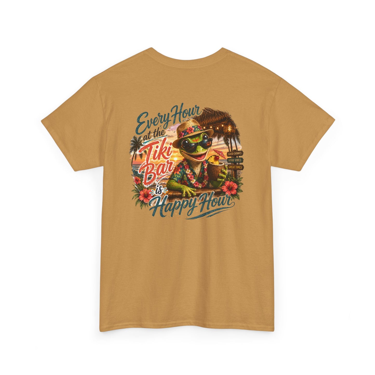 T-Shirt - "Every Hour at the Tiki Bar is Happy Hour" Vintage Tropical Tee