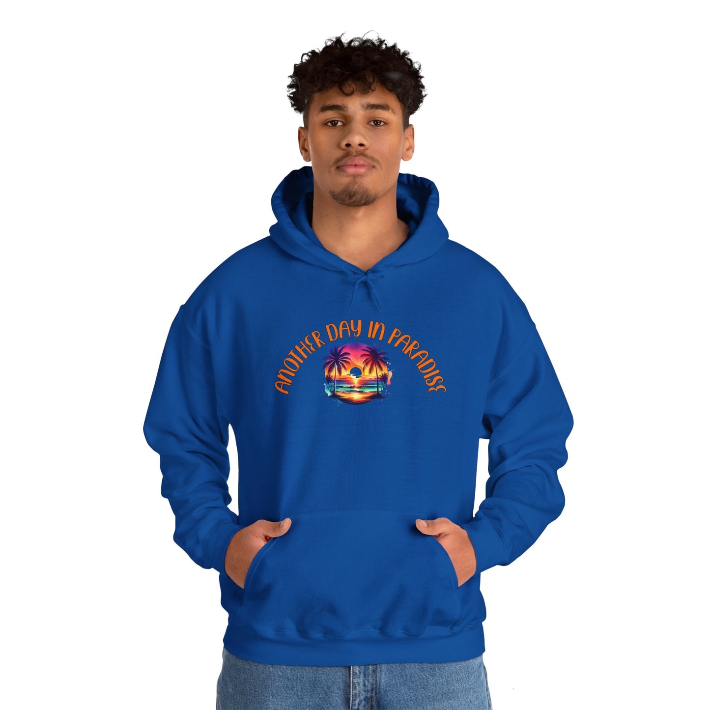 'Another Day in Paradise' Unisex Hoodie - Relaxed Tropical Vibe Sweatshirt