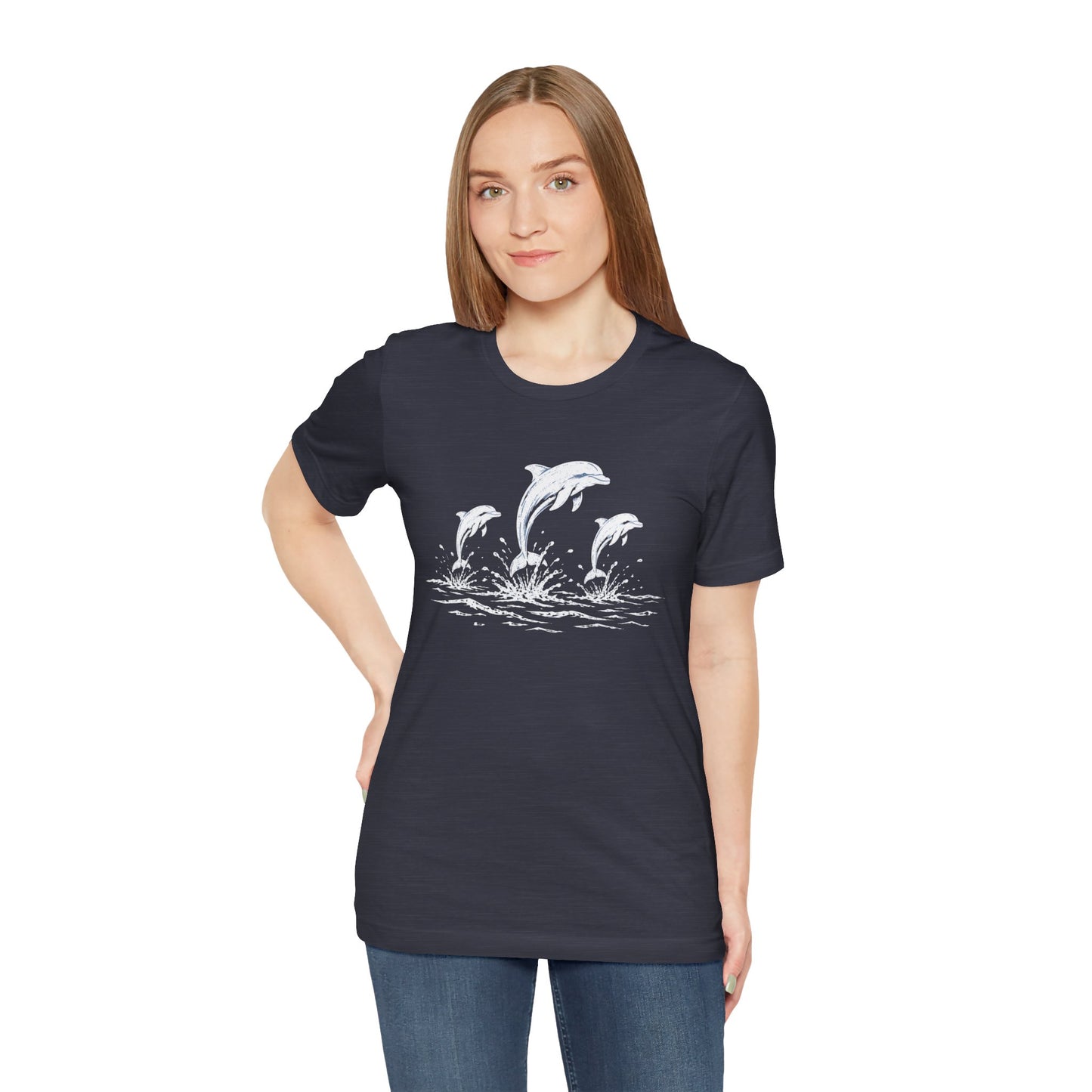 Dolphin Trio Tee — Playful Ocean Graphic T-Shirt