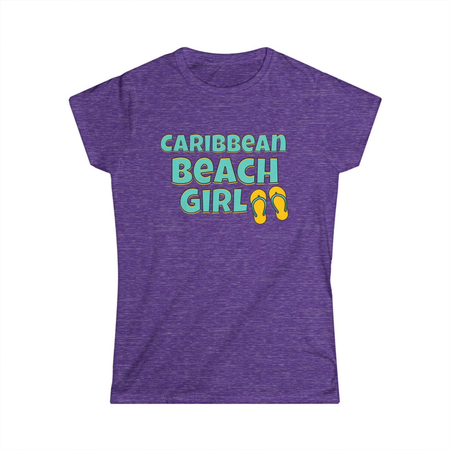 Caribbean Beach Girl T-Shirt — Women's Vacation Flip-Flop Tee