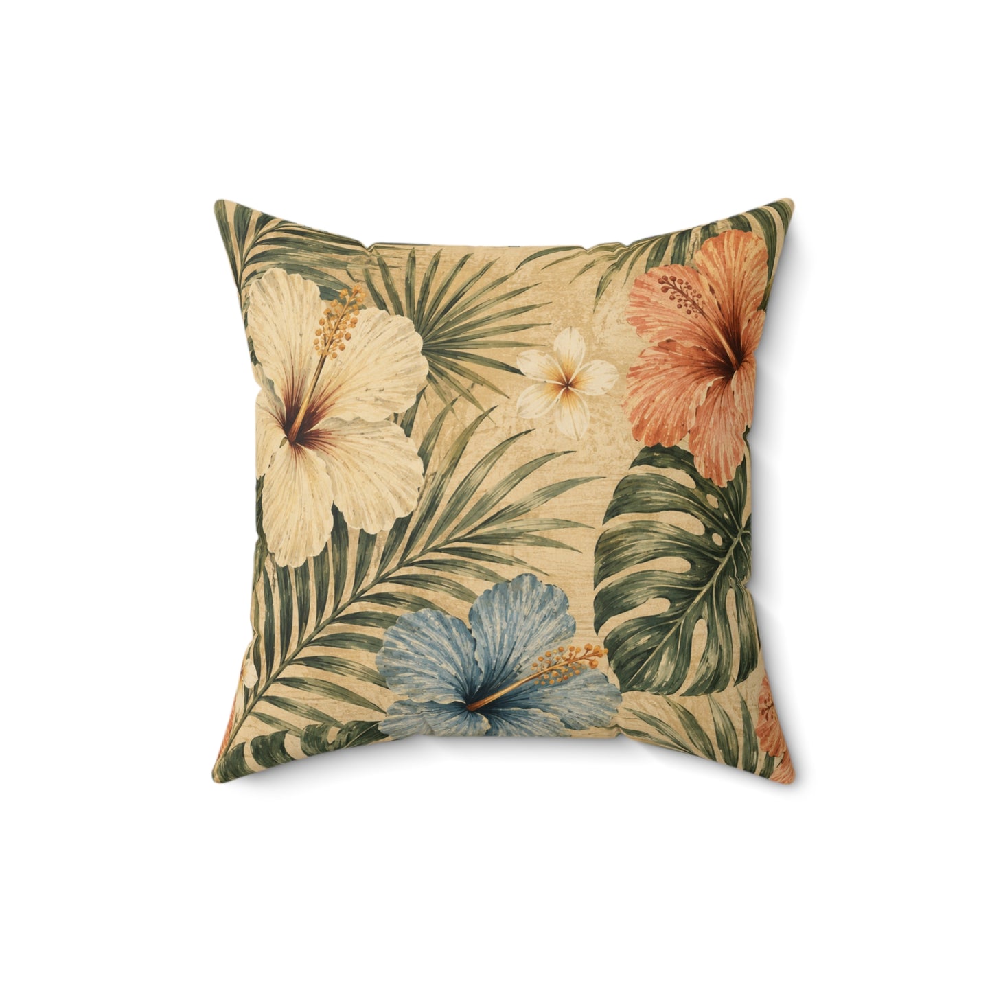 Tropical Leaves Spun Polyester Square Pillow