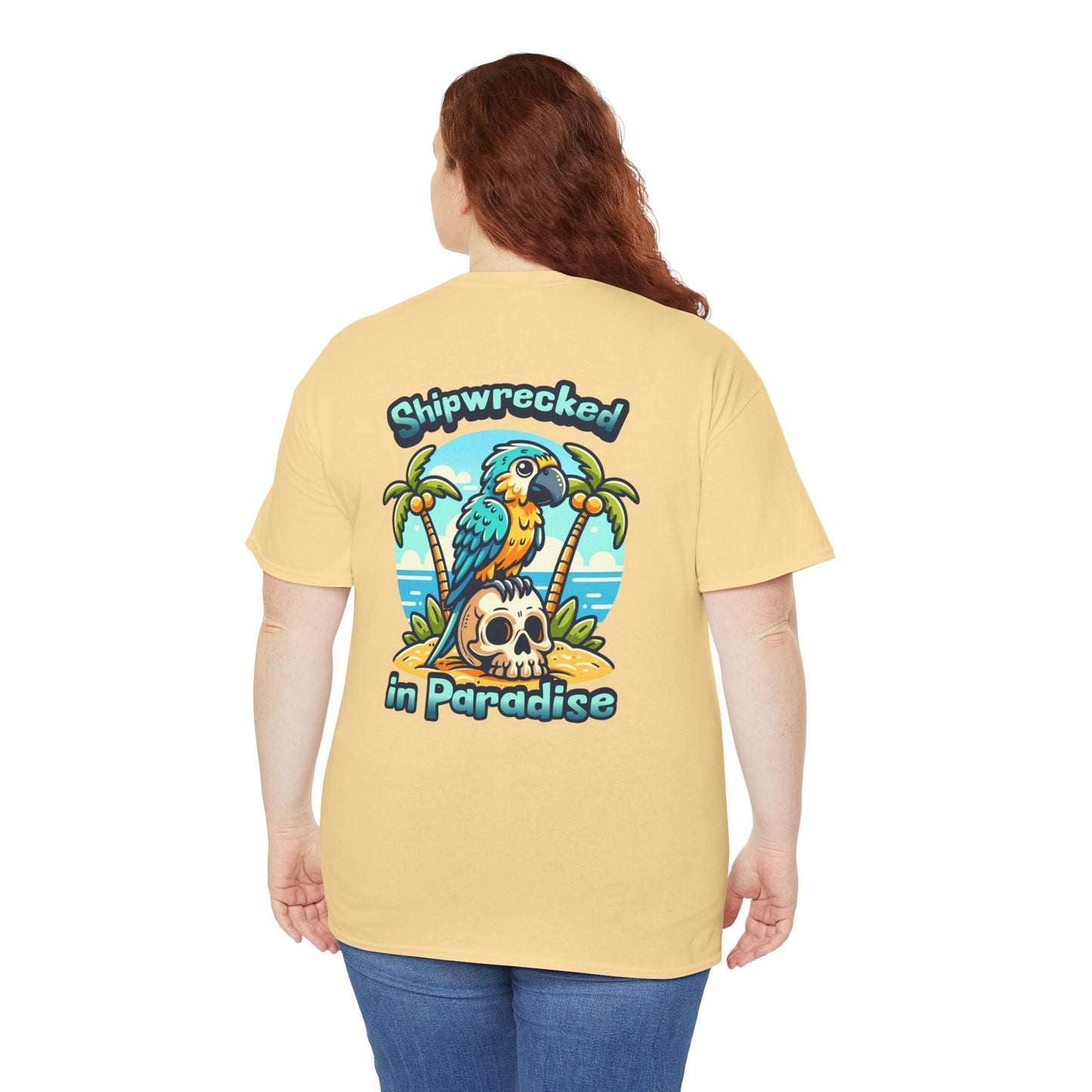 Shipwrecked in Paradise Tropical Unisex Heavy Cotton T-Shirt