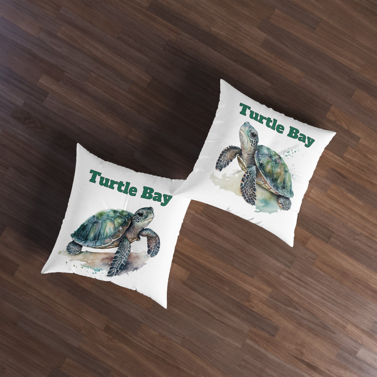 Turtle Bay Tufted Floor Pillow, Square on Caribbean Rays