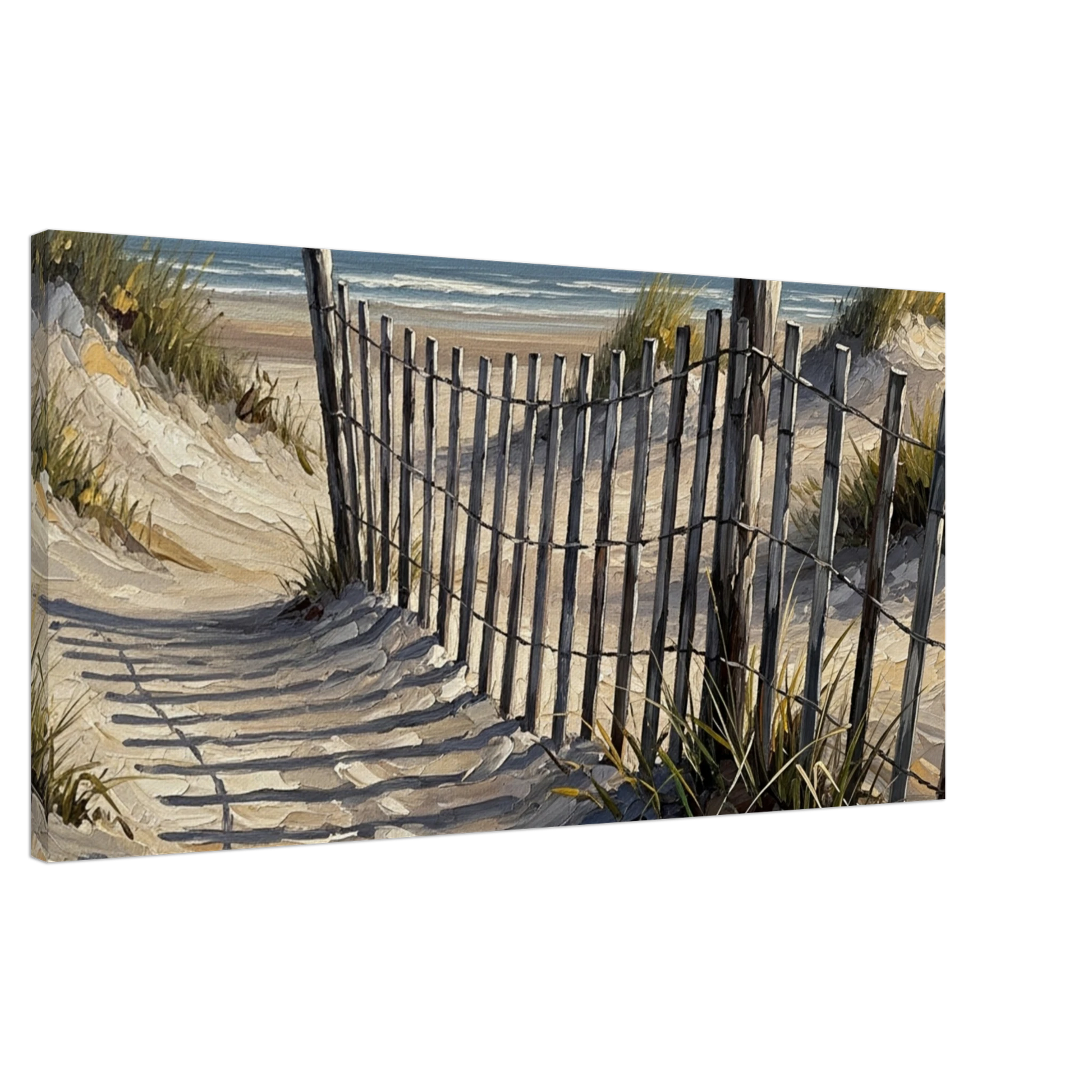 Beach Fence Path Canvas Wall Print on Caribbean Rays 