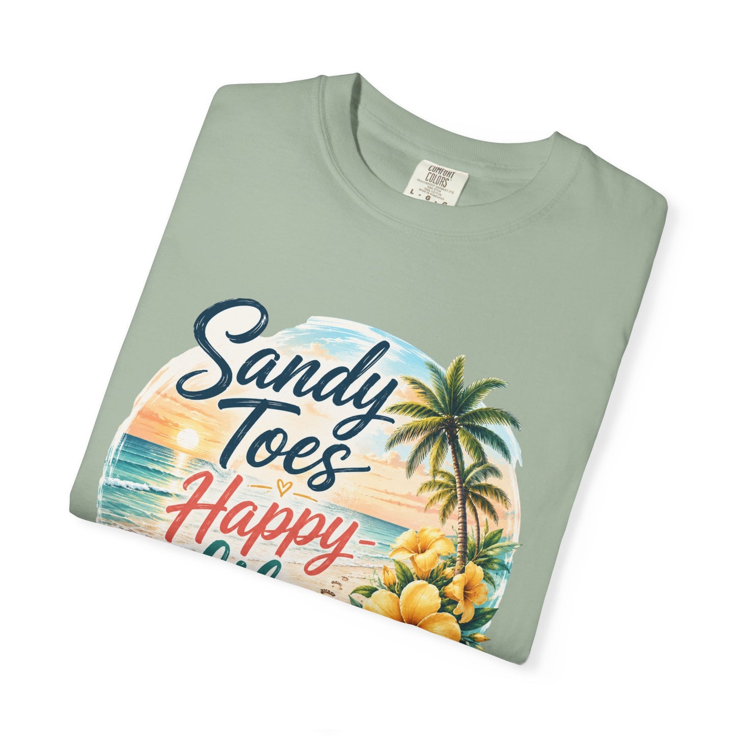Sandy Toes Happy Life T-Shirt — Tropical Beach Vacation Tee