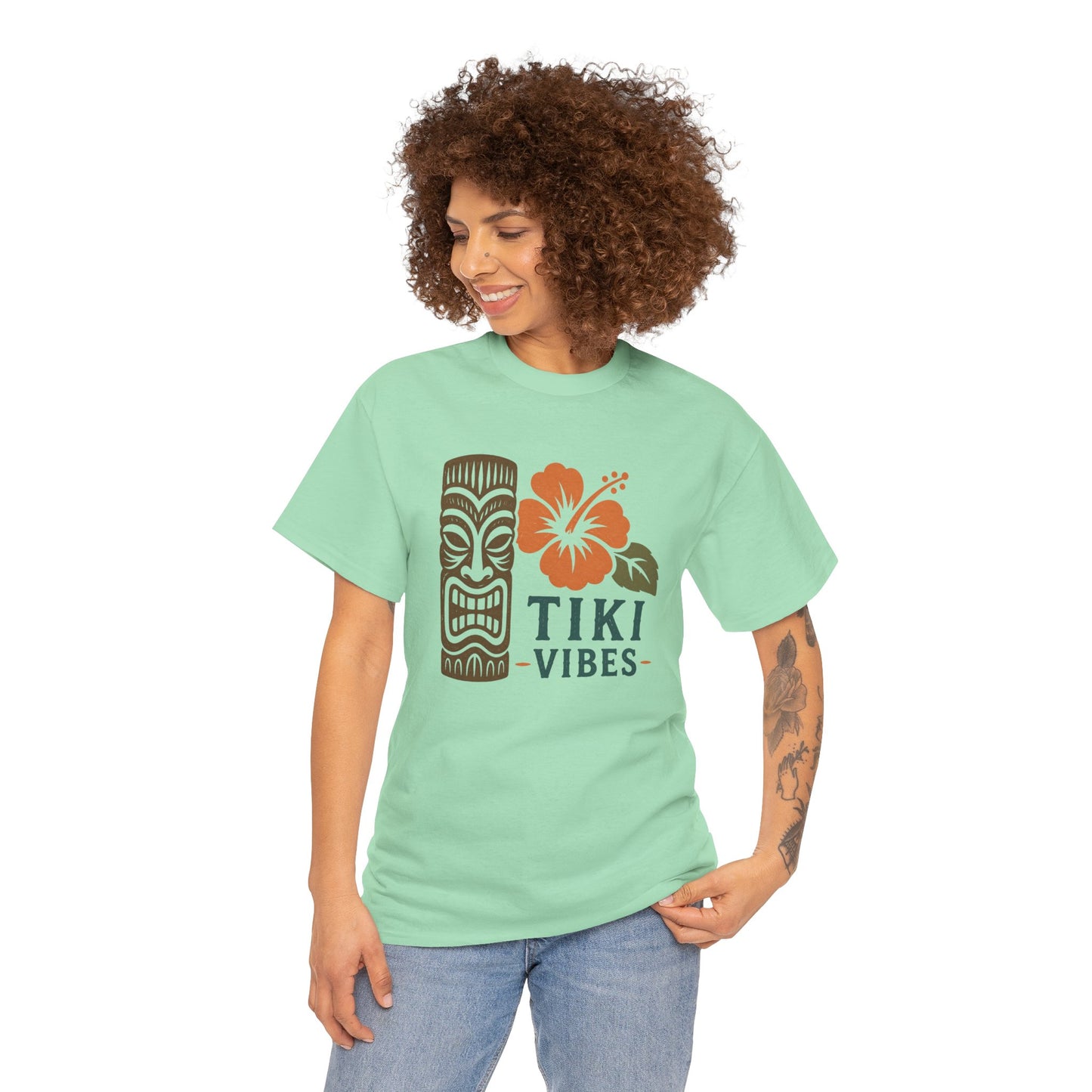 Tiki Vibes Floral Hibiscus Tee