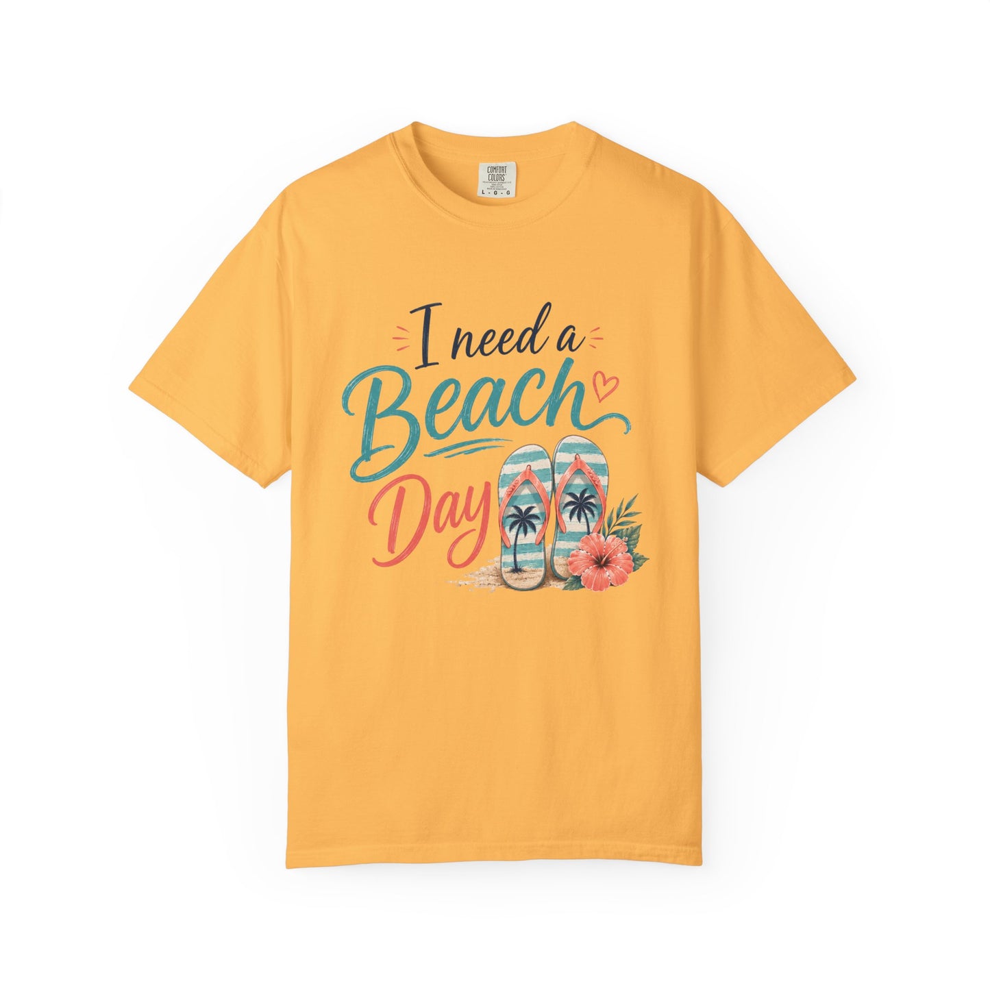 I Need a Beach Day T-Shirt – Women’s Summer Flip Flop Tropical Tee