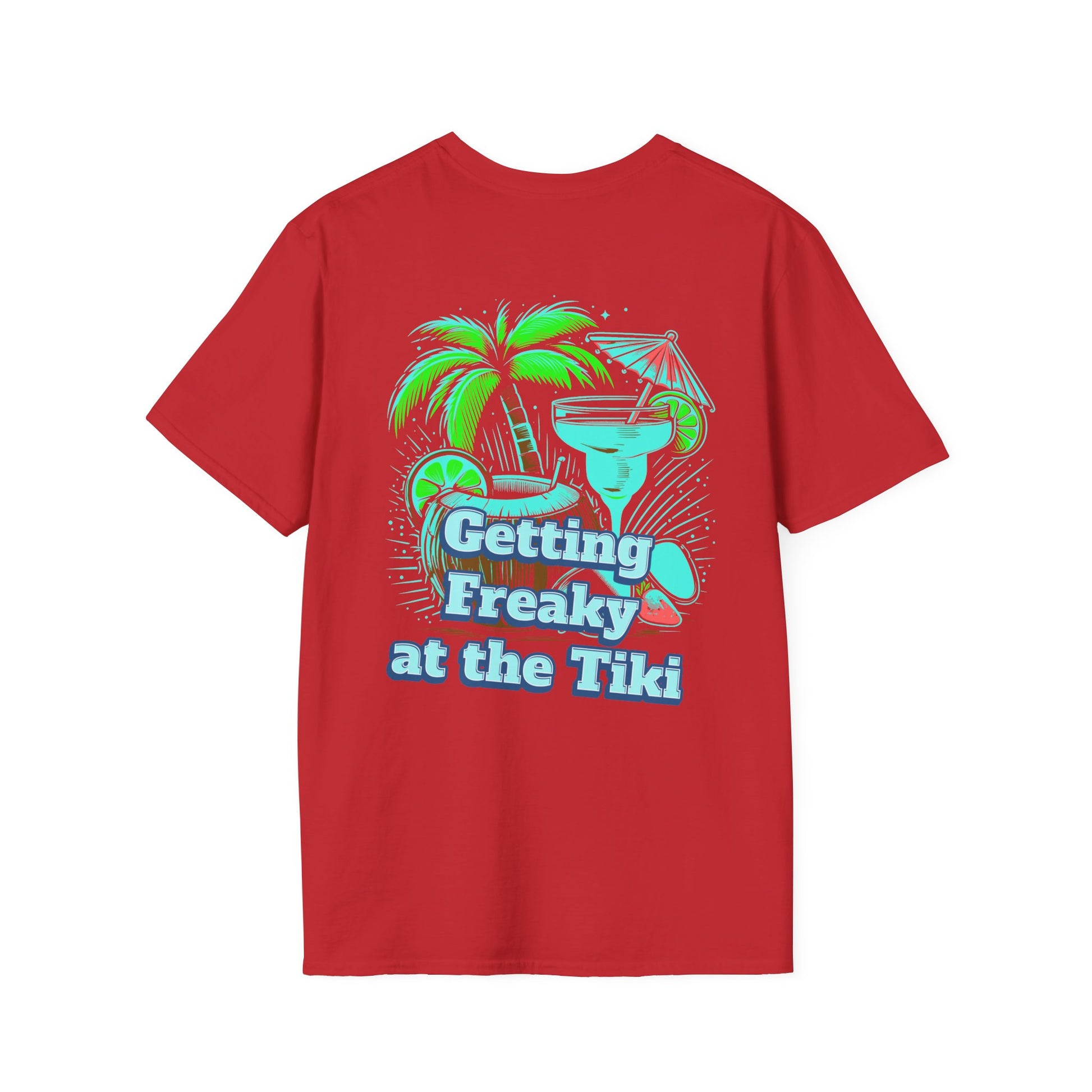 Getting Freaky at the Tiki Unisex Softstyle T-Shirt at Caribbean Rays