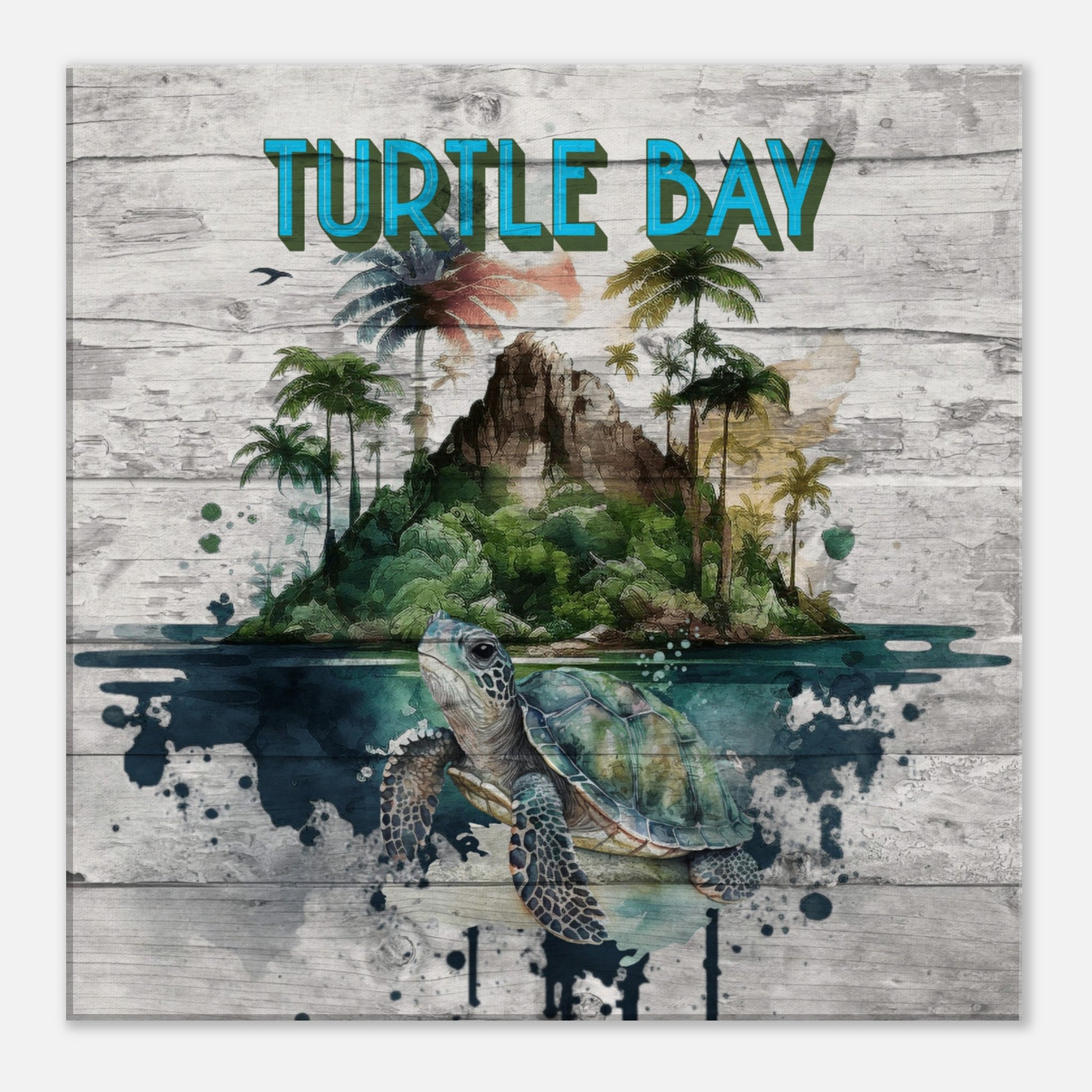 Turtle Bay Canvas Wall Print on Caribbean Rays