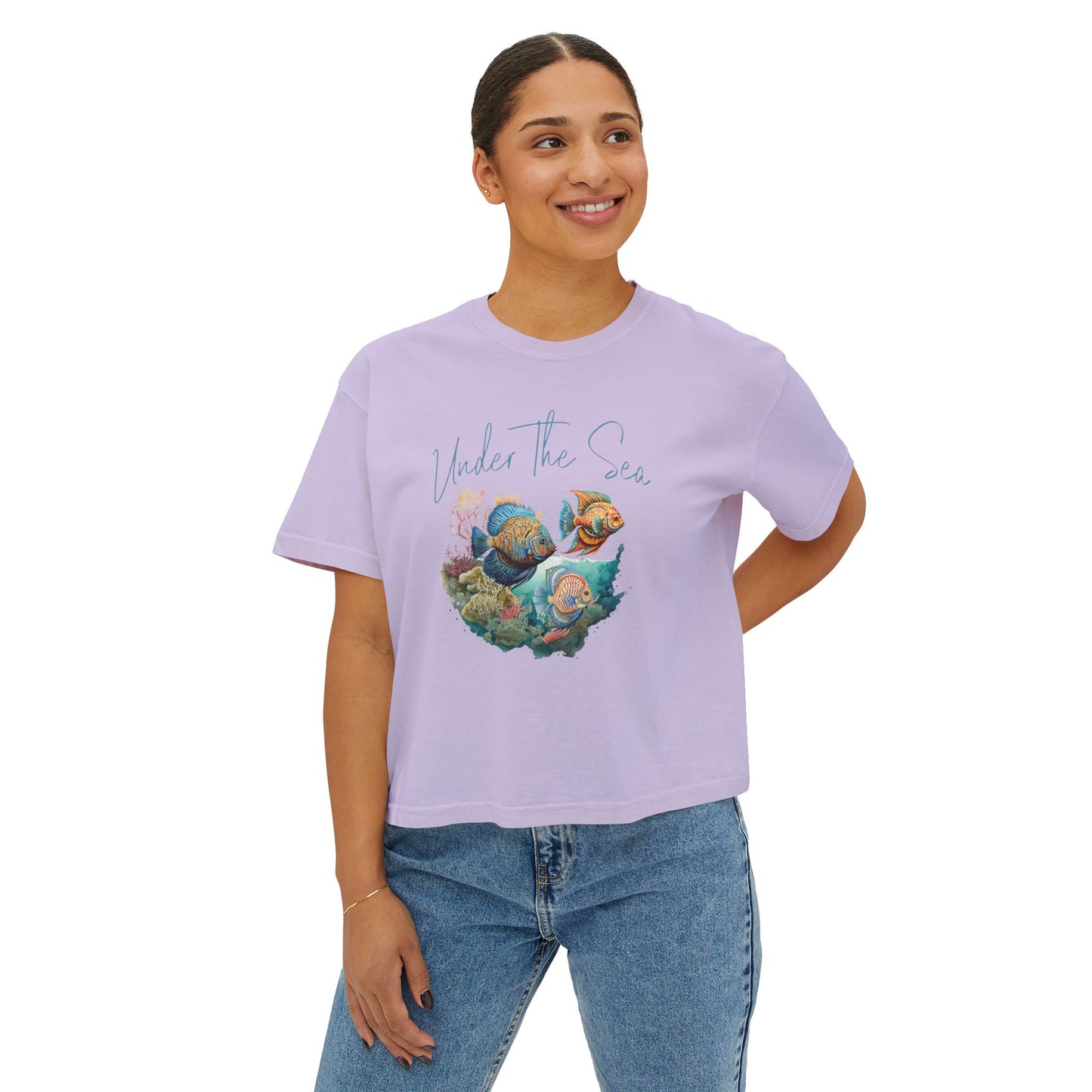 Under the Sea Boxy Tee — Women's Marine Life Graphic T‑Shirt