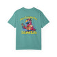 Teal t-shirt with a cartoon parrot and 'Just Living the Island Life' text on a white background