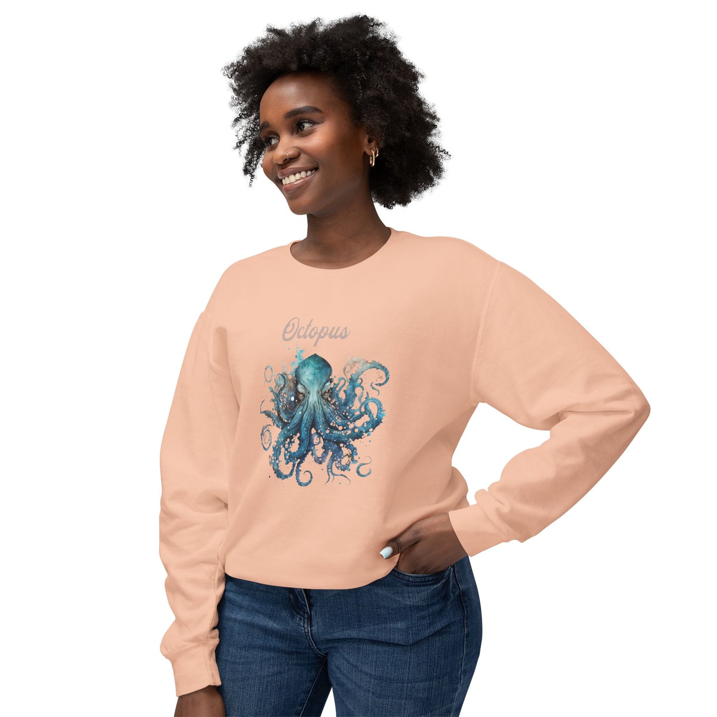 Beach Club Octopus Unisex Lightweight Crewneck Sweatshirt - Octopus Design